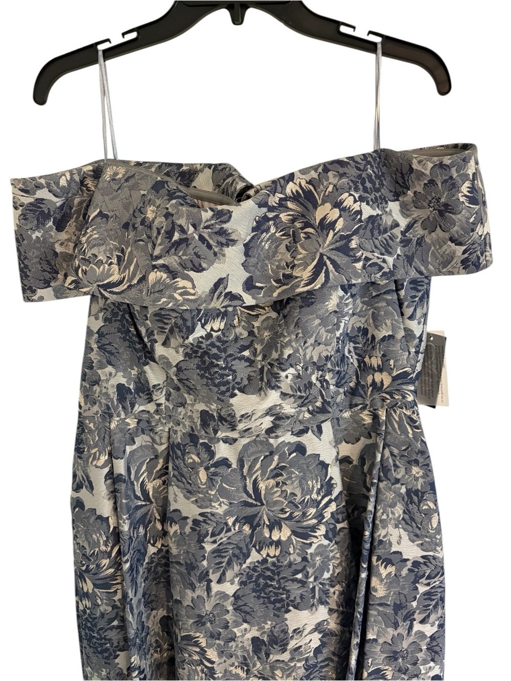 Alex Evenings Jaquard Short Sleeve Off Shoulder Gown NWT - Picture 9 of 15